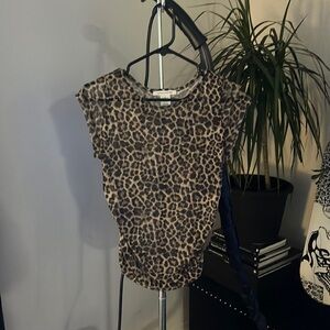slightly sheer leopard print top ~ new W/O tags